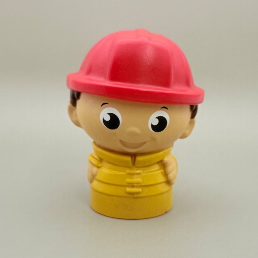Mega Bloks First Builders Freddy Firefighter Action Figure Red Helmet Toy